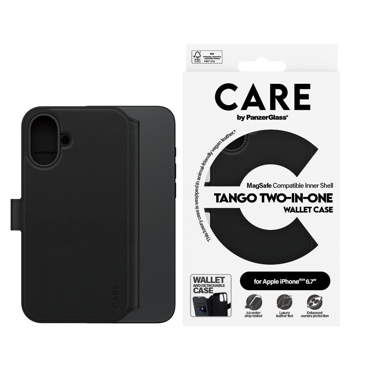 CARE by PanzerGlass® Feature Case Tango Two-in-One Wallet MagSafe für iPhone 16 Plus CARE by PanzerGlass® Feature Case Tango Two-in-One Wallet MagSafe für iPhone 16 Plus